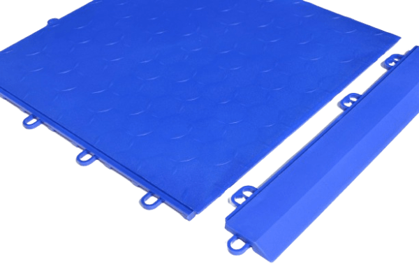 Dynotile Interlocking Garage Floor Tiles Artic blue edge 1