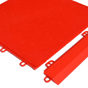 Dynotile Interlocking Garage Floor Tiles Matador Red Edge 1
