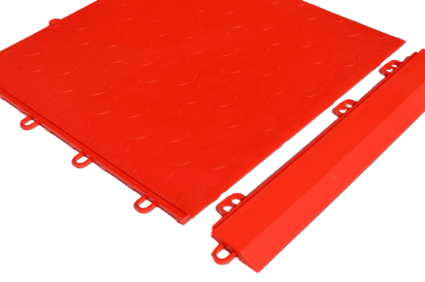 Dynotile Interlocking Garage Floor Tiles Matador Red Edge 1