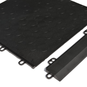 Dynotile Interlocking Garage Floor Tiles Obsidian Black Edge 1