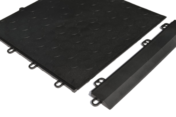 Dynotile Interlocking Garage Floor Tiles Obsidian Black Edge 1