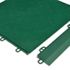 Dynotile Interlocking Garage Floor Tiles Racing Green Edge 1