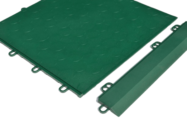 Dynotile Interlocking Garage Floor Tiles Racing Green Edge 1