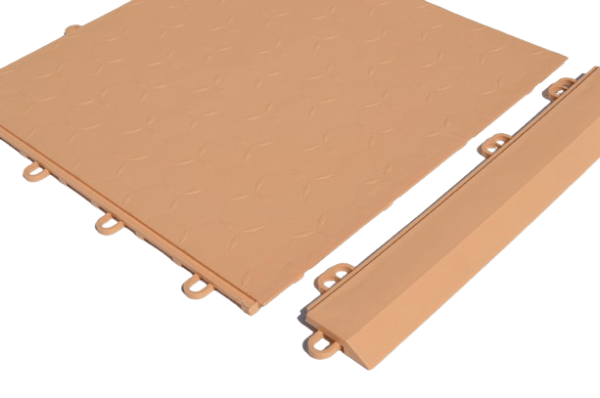 Dynotile Interlocking Garage Floor Tiles Sahara Beige Edge 1