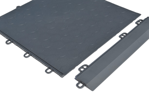 Dynotile Interlocking Garage Floor Tiles Slate Grey Edge 1